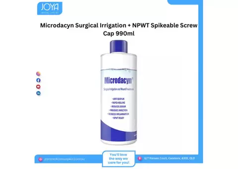 Microdacyn Surgical Irrigation+Npwt Spikeable Screw Cap 990ml | Australia