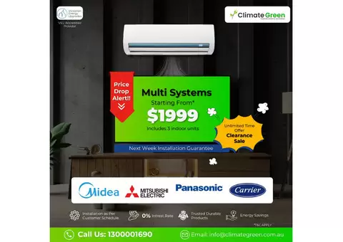 Affordable Multi-Split Systems Starting at $1999!