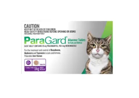 Paragard Allwormer For Cats & Kittens 5kg 4 tablets