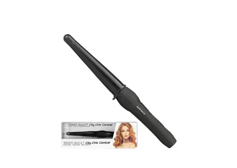Silver Bullet City Chic Ceramic Conical  Large Hair Curling Wand - Qubyk AU