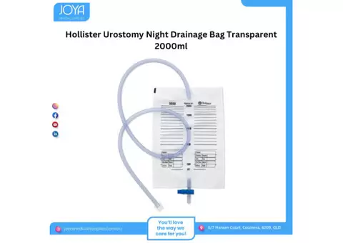 Hollister Urostomy Night Drainage Bag Transparent 2000ml | Australia