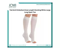 Ted Anti-Embolism Knee Length Stocking White Large Long Open Toe | Australia
