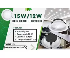 15W/12W Tri-Colour LED Downlight by Greenhse Technologies