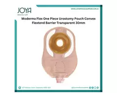 Moderma Flex One-Piece Urostomy Pouch Convex Flextend Barrier Transparent 30mm | Australia