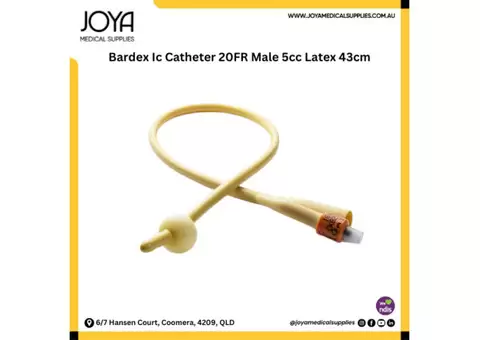 Bardex Ic Catheter 20FR Male 5cc Latex 43cm | Joya Medical Supplies