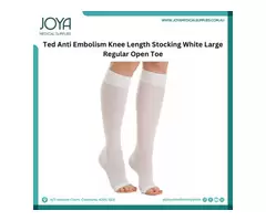 Ted Anti Embolism Knee Length Stocking White Large Regular Open Toe | Australia