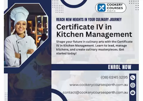 Shape Your Future With Commercial Cookery Cert 4 WA at Cookery Courses Perth