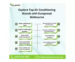 Top Air Conditioning Brands Installed by Ecospread Melbourne