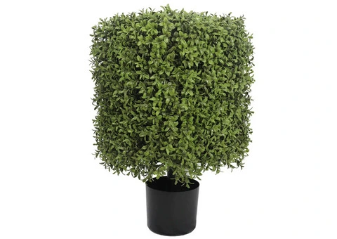 Premium Potted Artificial Square Topiary Plant 55cm UV Resistant