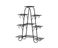 Artiss Plant Stand 9 Tier Metal Flower Pot Shelf Black
