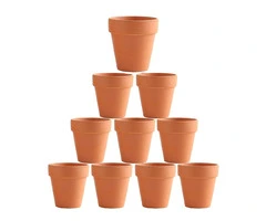 10x 5cm Flower Pot Pots Clay Ceramic Plant Drain Hole Succulent Cactus Nursery Planter