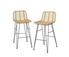 Gardeon 2-Piece Outdoor Bar Stools – Stylish Rattan Dining Set