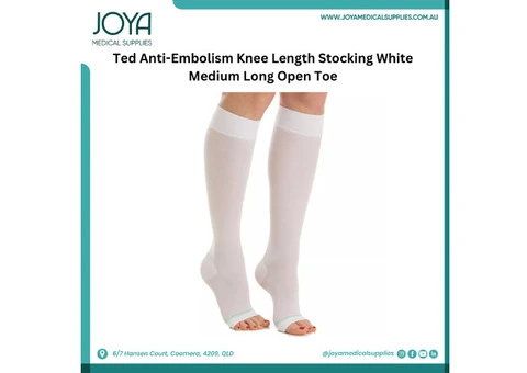 Ted Anti-Embolism Knee Length Stocking White Medium Long Open Toe | Australia