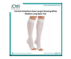 Ted Anti-Embolism Knee Length Stocking White Medium Long Open Toe | Australia