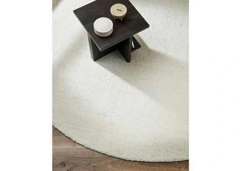 Dorset Natural White Round Floor Rug - Stylish & Durable