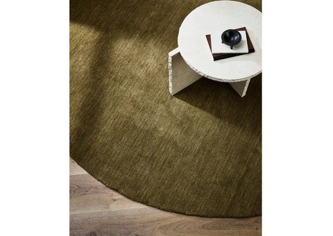 Elegant Sandringham Moss Round Floor Rug - Stylish & Durable
