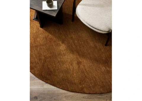 Sandringham Pecan Round Floor Rug – Elegant & Durable