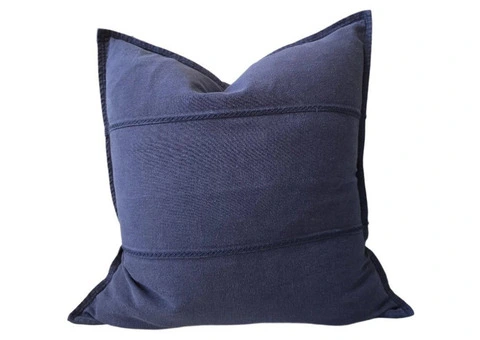 Luxurious Eveleigh Stonewashed Linen Cotton Cushion – Navy
