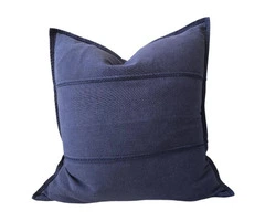 Luxurious Eveleigh Stonewashed Linen Cotton Cushion – Navy