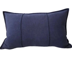 Luxurious Eveleigh Stonewashed Linen Cotton Cushion – Navy Blue