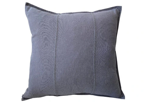 Elegant Eveleigh Stonewashed Linen Cotton Cushion – 55cm Cornflower Blue