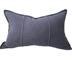 Elegant Eveleigh Stonewashed Linen Cotton Lumbar Cushion – Cornflower Blue
