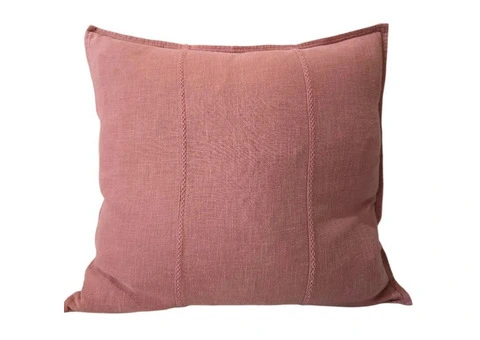 Elegant Eveleigh Stonewashed Linen Cotton Cushion – Rose Pink