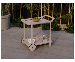 Stylish Imola Outdoor Bar Cart – Pale Pink Blush for Entertaining