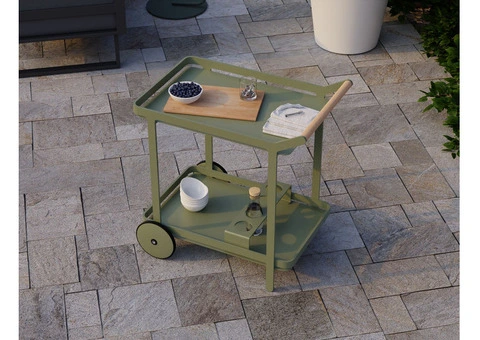 Imola Outdoor Bar Cart – Stylish Eucalyptus Green for Your Patio