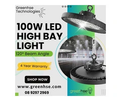 100W LED High Bay Light With 120º Beam Angle By Greenhse