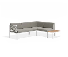 Luxury Seville Config G Corner Sofa – White Outdoor Lounge
