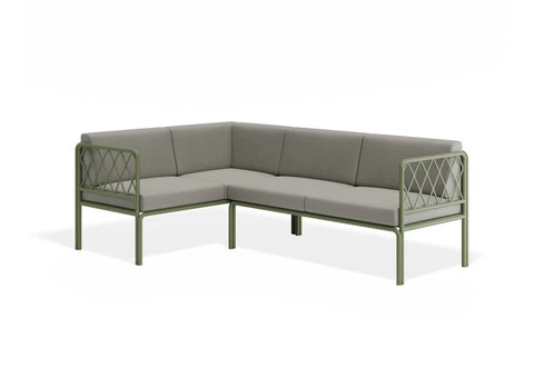 Spacious & Stylish Seville Config A Corner Sofa – Eucalyptus Green