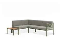Elegant & Cozy Seville Config H Corner Sofa in Eucalyptus Green