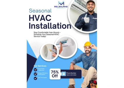 Seasonal HVAC Installation – 75% Off