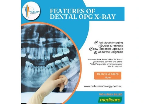 Features of Dental OPG X-Ray at Auburn Radiology.(02) 8315 8292
