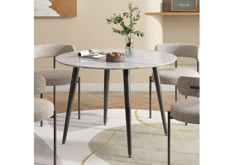 Elegant Round MDF Marbling Dining Table – Stylish & Durable
