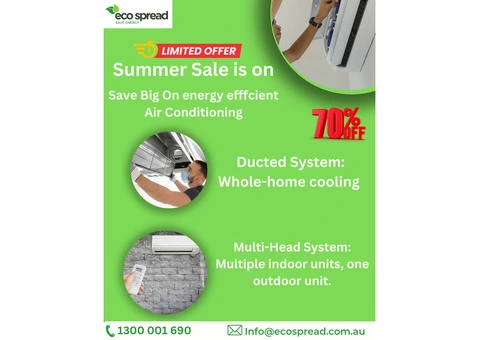 EcoSpread Melbourne – Summer Sale! Save 70% on Energy-Efficient Air Conditioning!