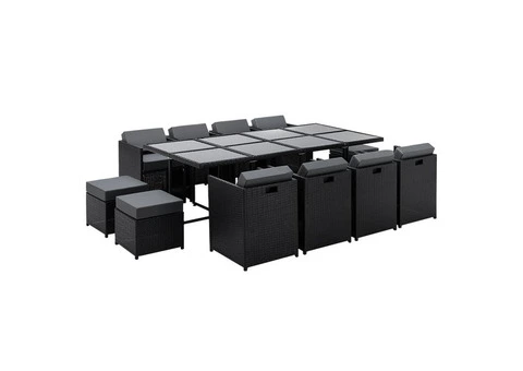 Luxurious Gardeon 13-Piece Outdoor Dining Set – Wicker Elegance