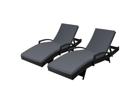 Premium Gardeon 2PC Sun Lounge – Adjustable Wicker Lounger