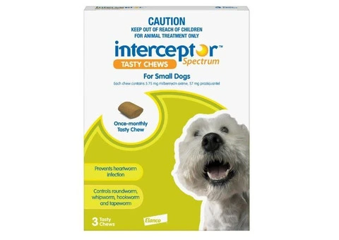 Interceptor Spectrum Tasty Chews For Small Dogs 4 To 11Kg