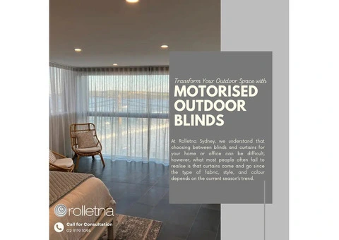 Motorised Outdoor Blinds with Motorised Roller Blinds