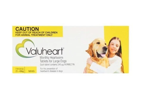 Valuheart Heartworm Tablets For Large Dogs 21 To 40Kg