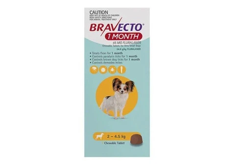 Bravecto 1 Month Chew for Dogs 2-4.5 Kg