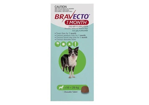 Bravecto 1 Month Chew for Dogs 10-20 Kg