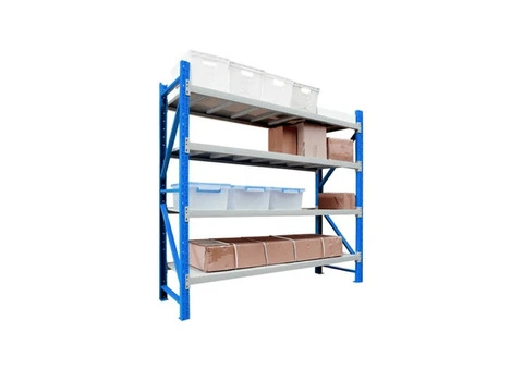 1.8m (H) x 1.5m (L) x 0.5m (D) 600kg Capacity Powder Coated Metal Garage Shelving (White/Blue)