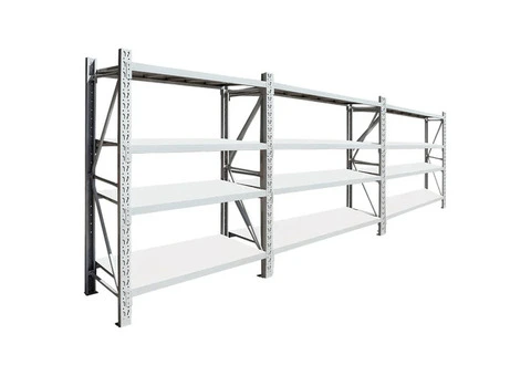 2m (H) x 4.5m (L) x 0.5m (D) 2400kg Capacity Metal Heavy Duty Garage Shelving (Light Grey)