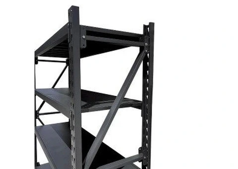 2m (H) x 1.5m (L) x 0.6m (D) 1200kg Capacity Metal Heavy Duty Garage Shelving (Black) - 1/3