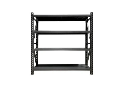 2m (H) x 3m (L) x 0.6m (D) 2400kg Capacity Metal Heavy Duty Garage Shelving (Black) - 2/3