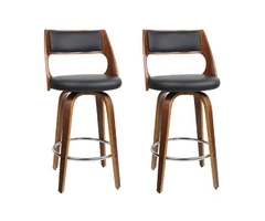 Artiss 2x Bar Stools Swivel Leather Chair 65cm – Modern & Comfortable