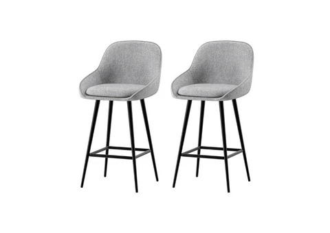 Artiss 2x Bar Stools – Chic Upholstered Counter Seats